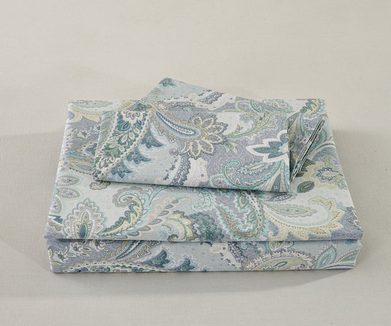 Soft Paisley 3 Piece 100% Cotton Bedding Set: Duvet Cover and Two Pillow Shams