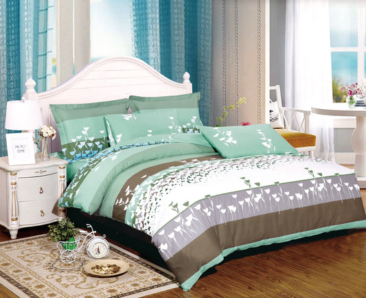 Buttercups 5 Piece 100% Cotton Bedding Set: Duvet Cover, Two Pillow Shams, Two Pillowcases