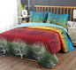 Rainbow Tree Bedspread Coverlet Quilt Set: Quilt and Pillow Shams