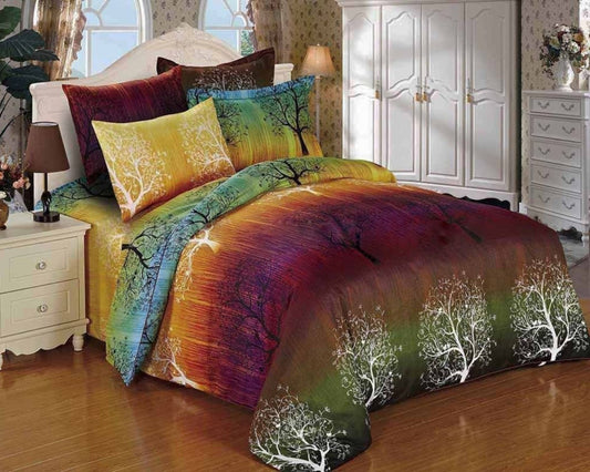 Rainbow Tree 7 Piece Duvet Cover Set: Duvet Cover, One Pair of Matching Pillow Shams and Two Pairs of Standard Pillow Shams