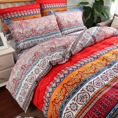 Colorful Boho Mandala Paisley 5-Piece Bedding Set: Duvet Cover and Pillow Shams