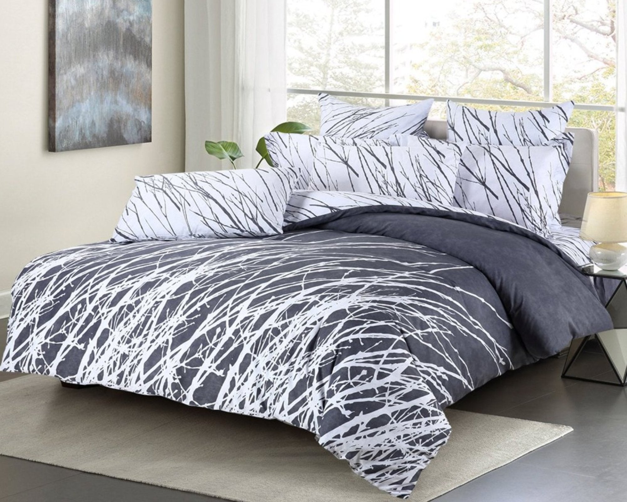 Tree Branches 100% Cotton Bedding Set: Duvet Cover and Pillow