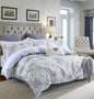 Gray Paisley 100% Cotton Bedding Set: Duvet Cover + Pillow Shams (or + Both Pillow Shams and Pillowcases)