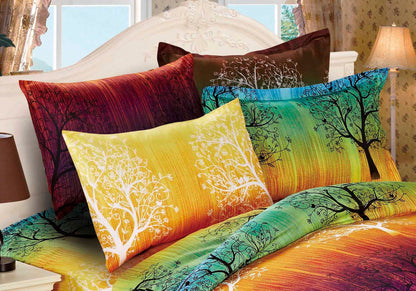 Rainbow Tree Duvet Cover Set: Duvet Cover and Matching Pillow Shams